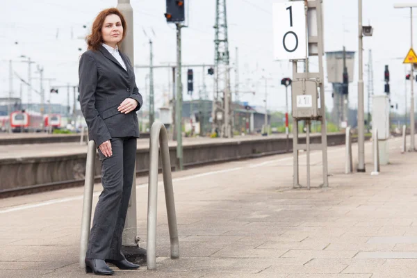 stock image Waiting time at the train station