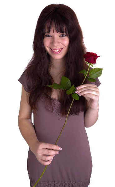 The girl with roses — Stock Photo, Image
