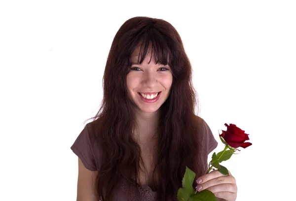 Das Mädchen mit den Rosen — Stockfoto