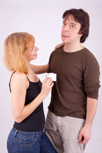 Prevention with condom — Stock Photo, Image