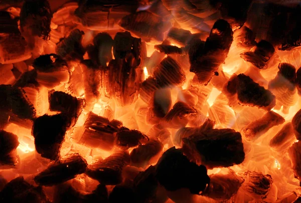Pozadí z ohně a uhel — Stock fotografie