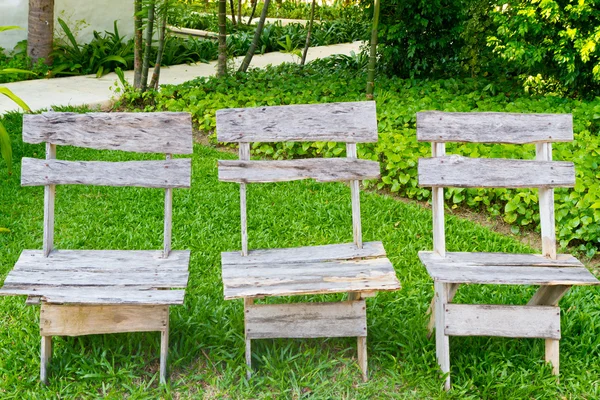 Wooden three chairs — Stock Photo, Image