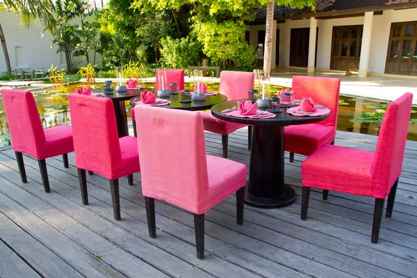 Tavolo da pranzo rosa Foto Stock Royalty Free