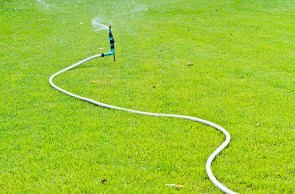 Rubber tube with sprinkler — Stock Photo, Image