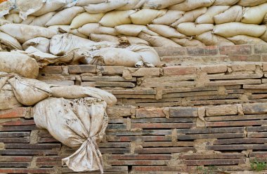 Stack of old sand bags clipart