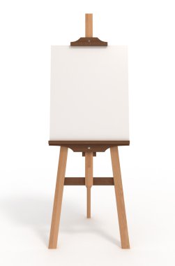 Blank art board, easel, isolated on white, with clipping path clipart