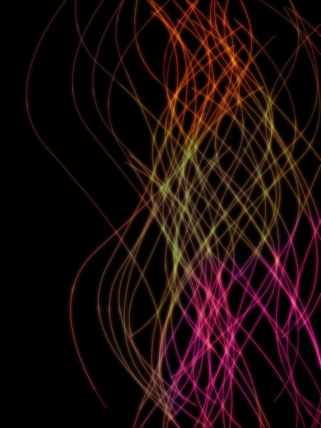 Líneas de onda vertical de color abstracto en backgeo negro —  Fotos de Stock