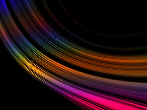 Många färg- och wave rader på svart bakgrund — Stockfoto