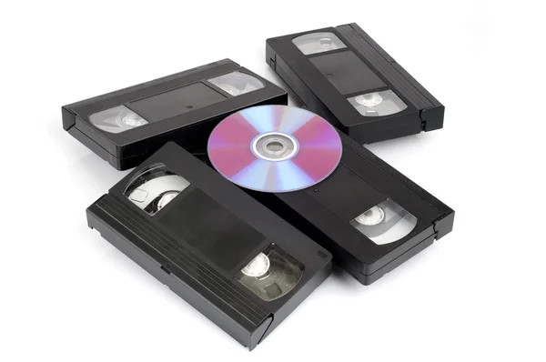 CD vs VHS. Concept of the superiority CD of the VHS — Stock Photo, Image