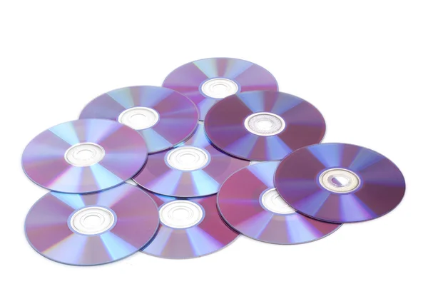 Many cd's disks isolated on white background — Stock Photo, Image