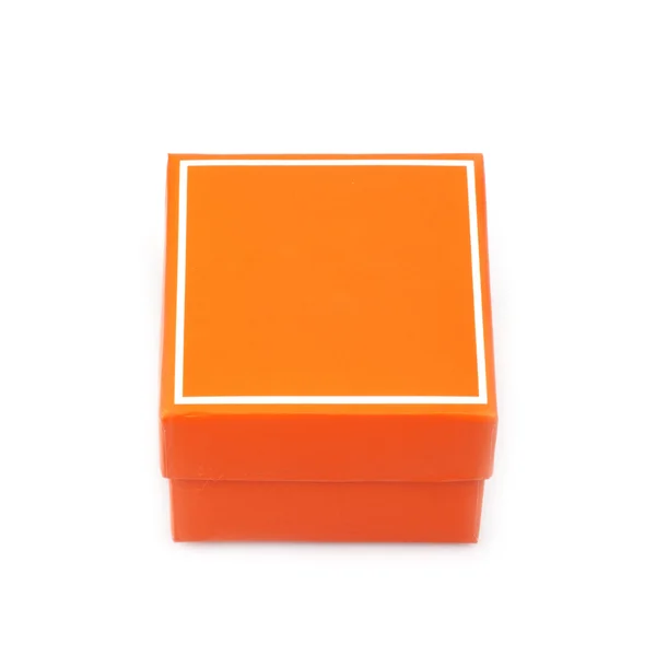 Orange sluten låda isolerad på vit bakgrund — Stockfoto