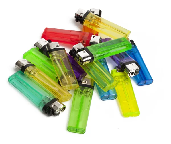 stock image A bunch of lighters isolated on white background