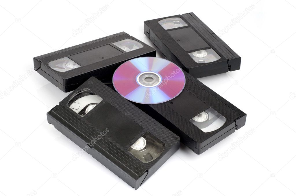 CD vs VHS. Concept of the superiority CD of the VHS