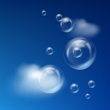 Sky and bubbles clipart