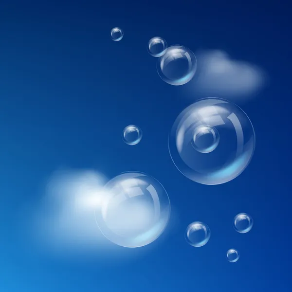 Cielo y burbujas — Vector de stock