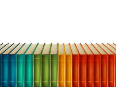 Multi-coloured books clipart