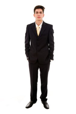 Young business man full body isolated on white background clipart