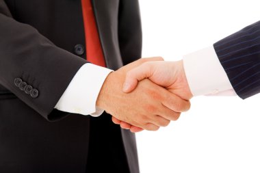 Handshake isolated on white background clipart