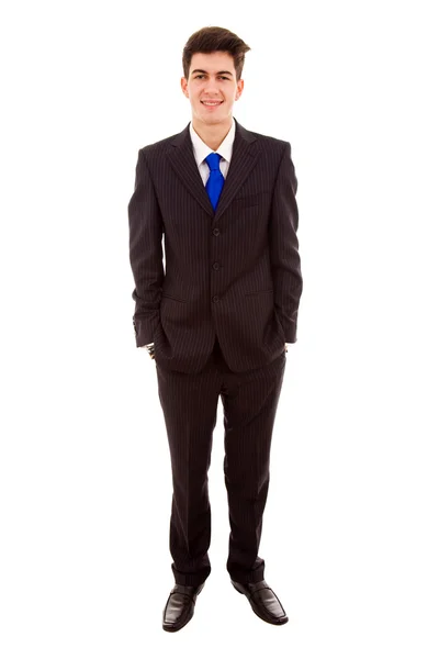 白い背景上に分離されて男若いビジネス フルボディ — ストック写真