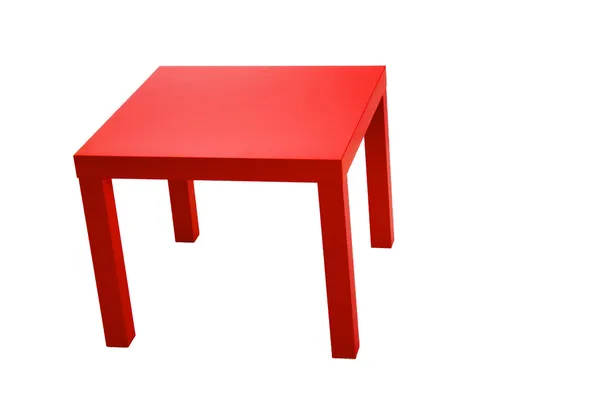 흰색 배경에 고립 된 현대 빨간 테이블 — 스톡 사진