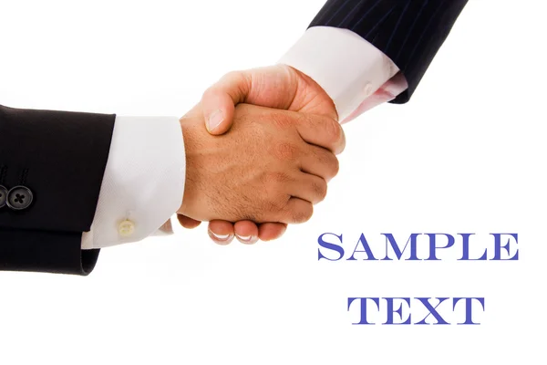 Business men handshake against white background — Stock Photo, Image