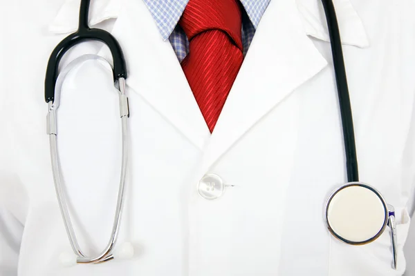 Close up of a doctors lab white coat. Stock Image