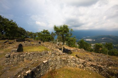 Archaeological ruins of Citânia de Briteiros in Guimaraes Portug clipart