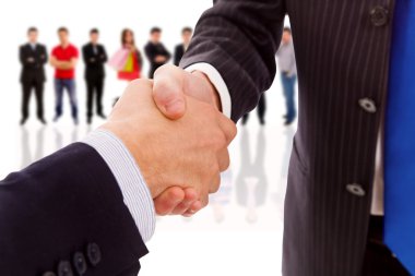 Handshake of business partner after the deal clipart