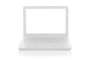 Dizüstü bilgisayar beyazda izole edildi