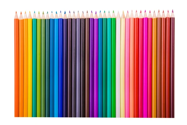 Χρώματα μολύβια σε λευκό φόντο — Φωτογραφία Αρχείου