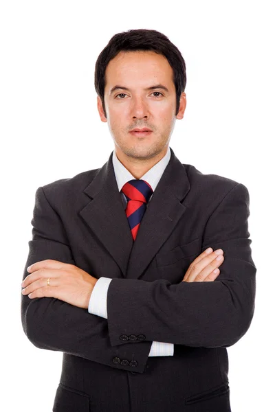 Üzleti fiatal férfi portré, elszigetelt fehér — Stock Fotó