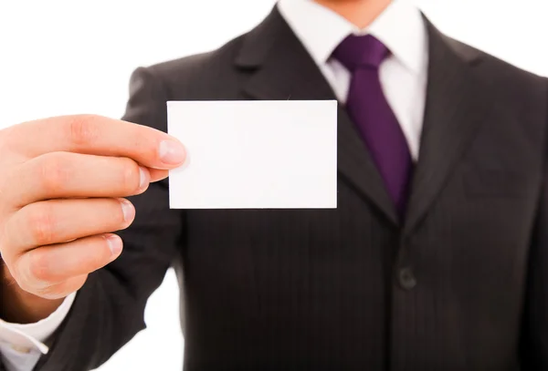 Κοντινό πλάνο της επαγγελματικής κάρτας σε επιχείρηση άνθρωπος χέρι — Φωτογραφία Αρχείου