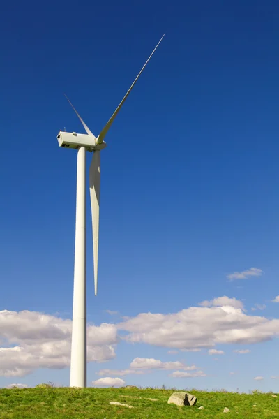 Windmühle auf dem Feld vor blauem Himmel — Stockfoto