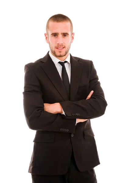 Portret młodego biznesmena odizolowanego na białym tle. — Zdjęcie stockowe