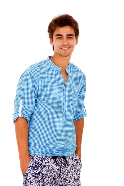 Portrait of a handsome young casual man, isolated on white — Stock Photo, Image