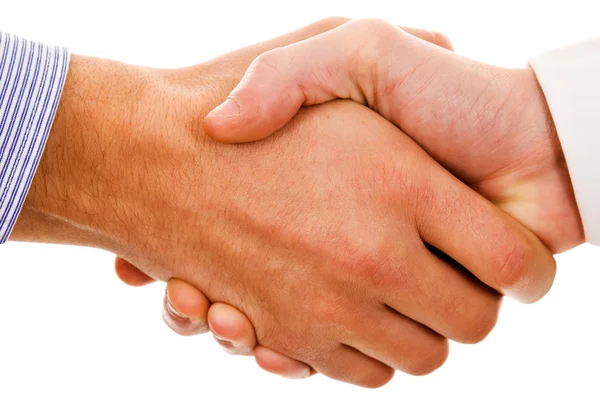 Closeup of shaking hands, isolated — Stock Photo, Image