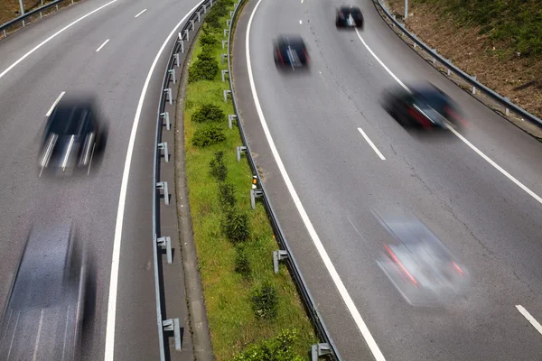 stock image Highway with lots of car in motion
