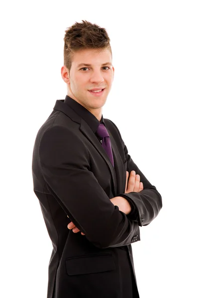 stock image Happy young business man isolated on white background