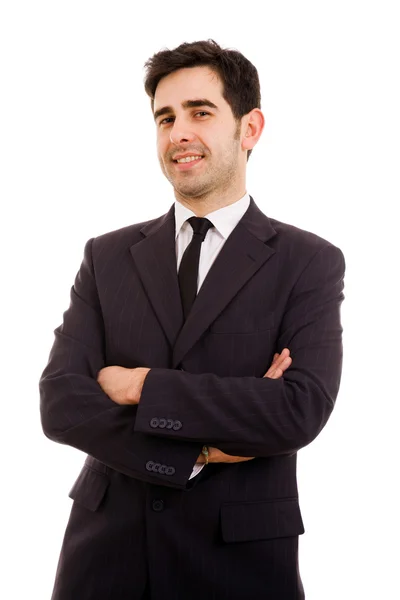 Jovem homem de negócios retrato isolado no branco — Fotografia de Stock