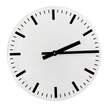 Black and white wall clock, clipart