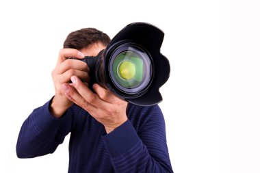 Professional photographer with camera clipart