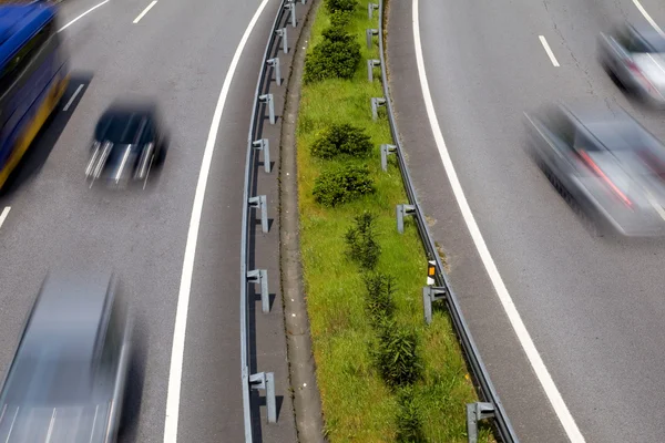 stock image Highway with lots of car in motion