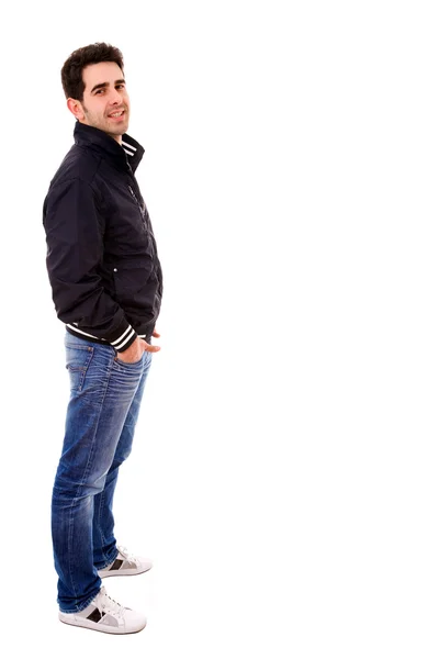 A fiatalember teljes test fehér háttér — Stock Fotó