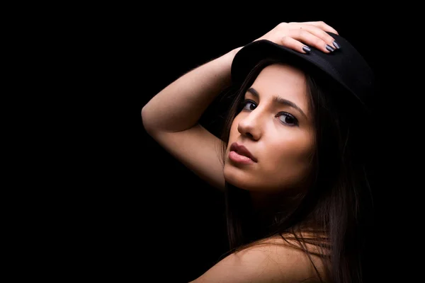 Young sexy woman with hat — Stock Photo, Image