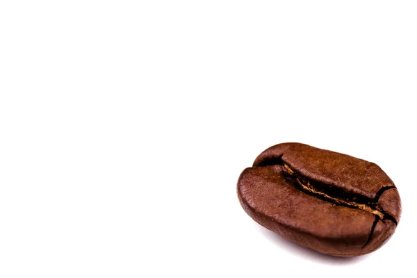 Makroaufnahme der Kaffeebohne isoliert auf weißem Hintergrund — Stockfoto