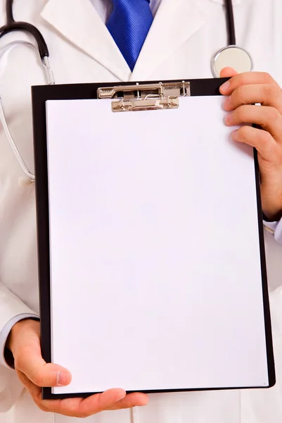 Orvos találat üres csipeszes írótábla — Stock Fotó