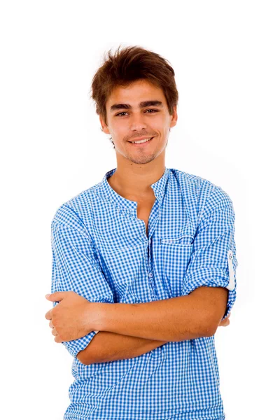 Bonito sorridente jovem casual homem — Fotografia de Stock