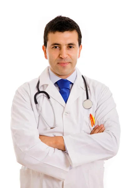 Vriendelijke mannelijke arts glimlachen — Stockfoto