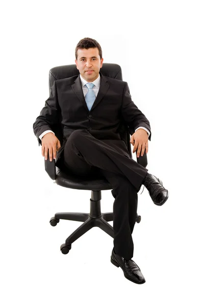 의자에 앉아 있는 사업가 — 스톡 사진