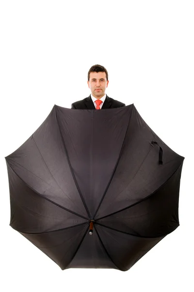Бизнесмен с зонтиком — стоковое фото